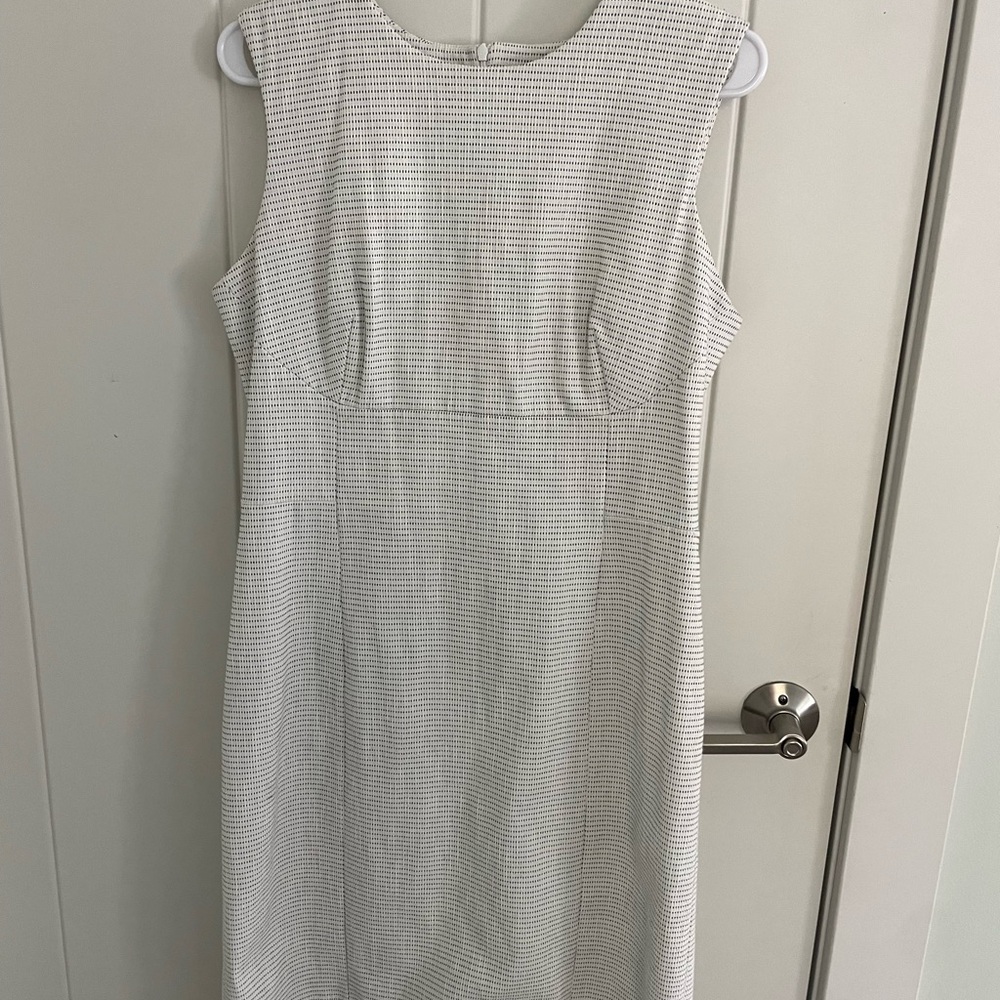 MM Lafleur Ivory and Black Dotted Sheath Dress